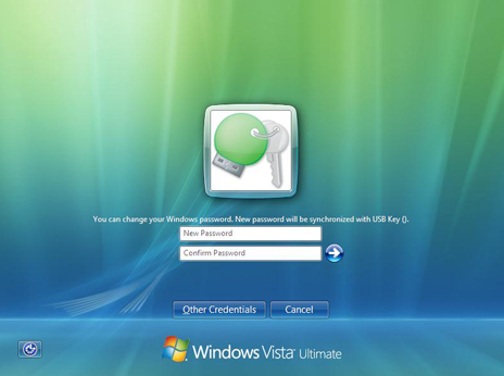 Rohos Credential Provider. Смена пароля в Windows Vista